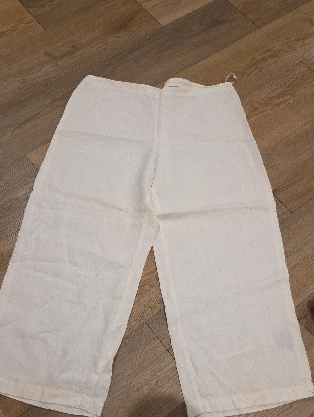 Eileen Fisher Whits Wide-Leg Cotton-Linen Pants Cropped
